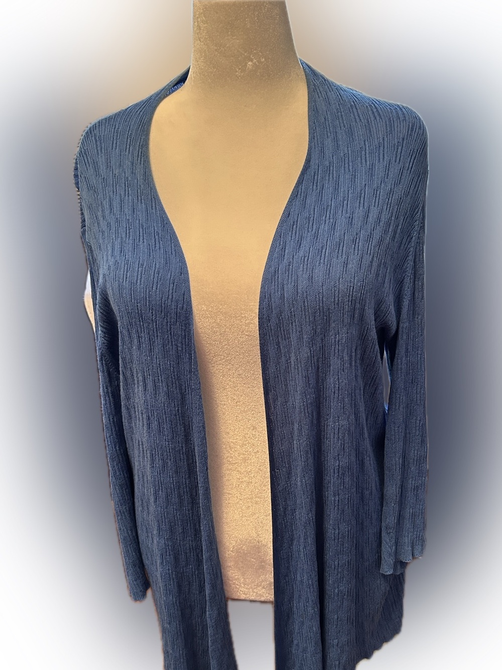 Nipon Boutique Slate Blue Open Cardigan
